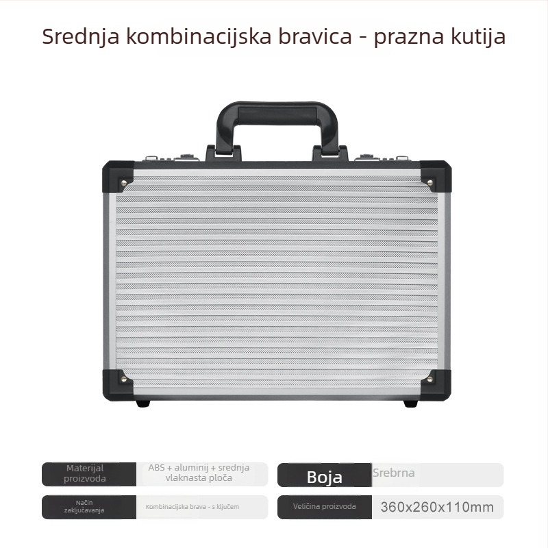 Junjie kutija za alate od aluminijske legure, prijenosna aluminijska konstrukcija, nosivost 10 kg, skladištenje alata i instrumenata