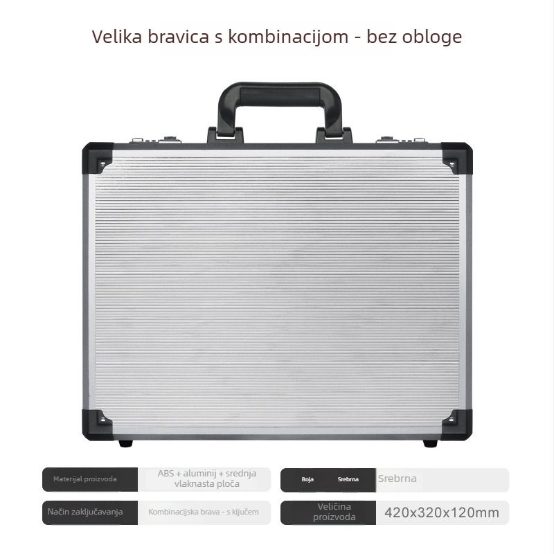 Junjie kutija za alate od aluminijske legure, prijenosna aluminijska konstrukcija, nosivost 10 kg, skladištenje alata i instrumenata