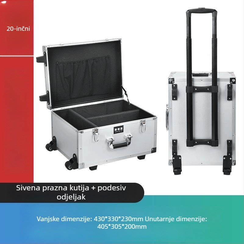 Kolica kutija za alate od aluminijske legure (kutija za dron, prijenosna kutija za opremu, višestruko skladištenje)
