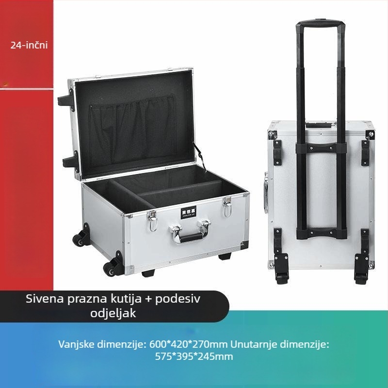Kolica kutija za alate od aluminijske legure (kutija za dron, prijenosna kutija za opremu, višestruko skladištenje)