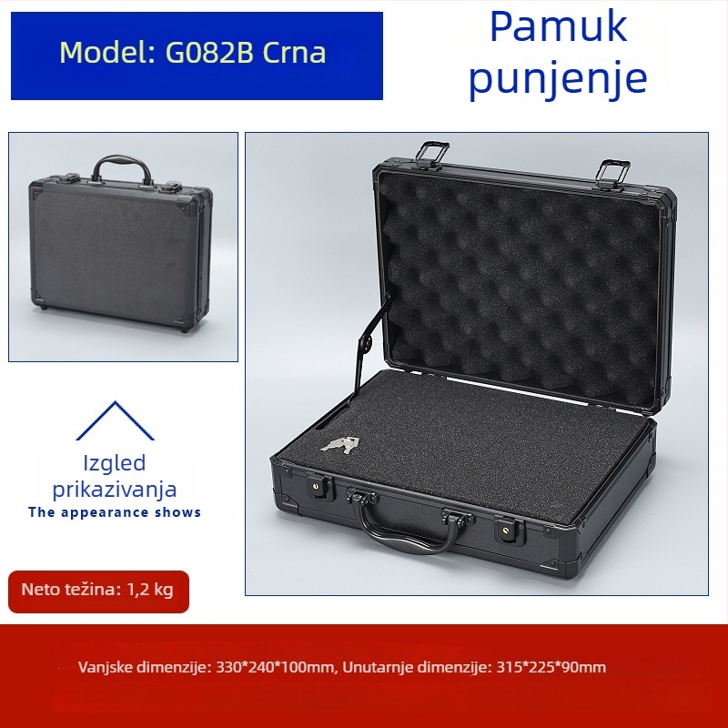 Weiwen Aluminijska kutija za alat – Prijenosni slučaj za opremu, otporan na udarce, ploča Density Board, aluminijski okvir, nosivost 25 kg