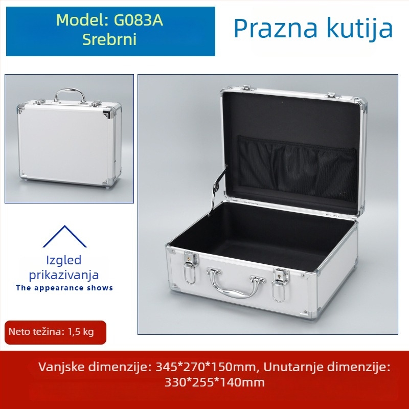 Weiwen Aluminijska kutija za alat – Prijenosni slučaj za opremu, otporan na udarce, ploča Density Board, aluminijski okvir, nosivost 25 kg