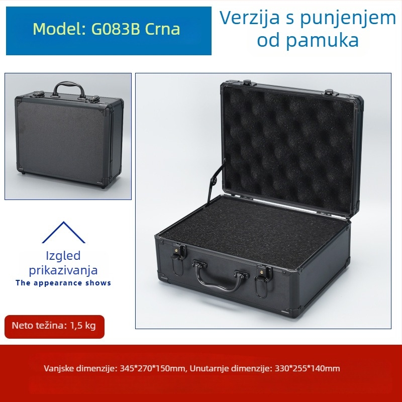 Weiwen Aluminijska kutija za alat – Prijenosni slučaj za opremu, otporan na udarce, ploča Density Board, aluminijski okvir, nosivost 25 kg