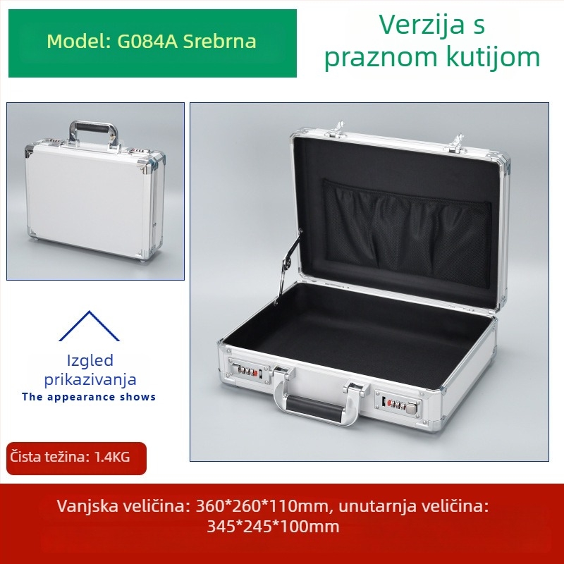 Weiwen Aluminijska kutija za alat – Prijenosni slučaj za opremu, otporan na udarce, ploča Density Board, aluminijski okvir, nosivost 25 kg