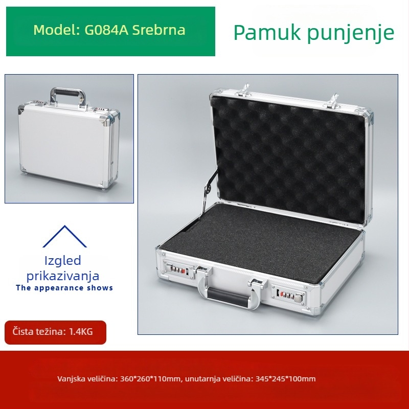 Weiwen Aluminijska kutija za alat – Prijenosni slučaj za opremu, otporan na udarce, ploča Density Board, aluminijski okvir, nosivost 25 kg
