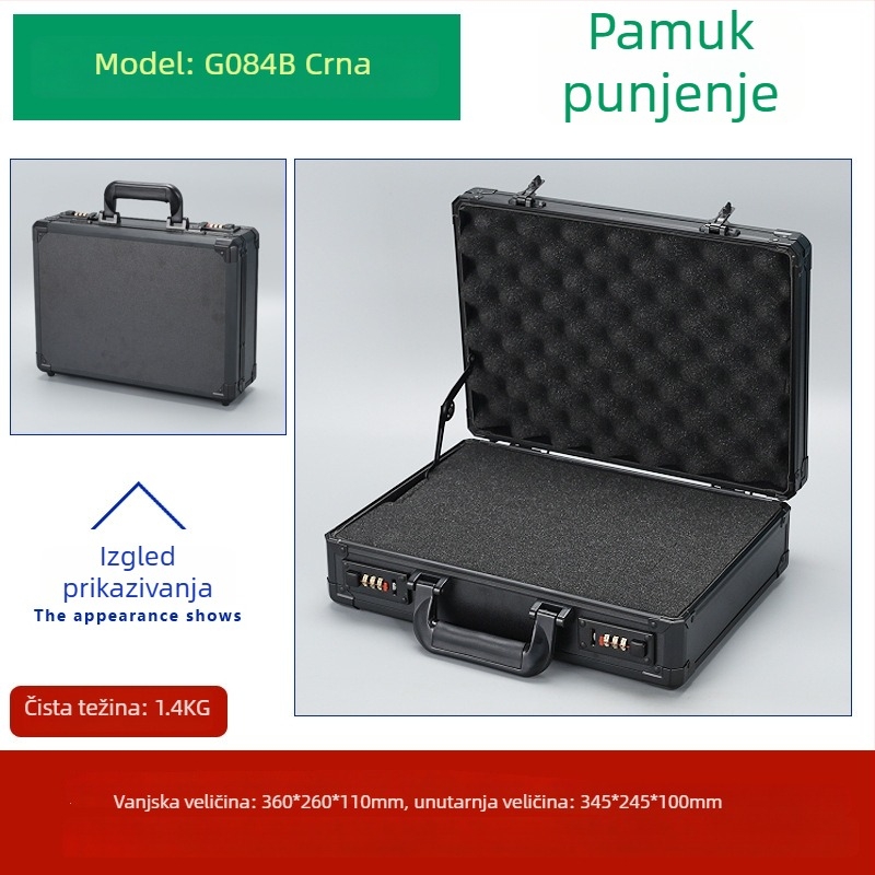 Weiwen Aluminijska kutija za alat – Prijenosni slučaj za opremu, otporan na udarce, ploča Density Board, aluminijski okvir, nosivost 25 kg
