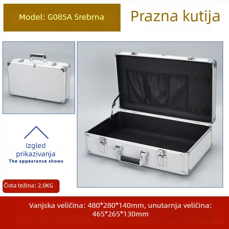 Weiwen Aluminijska kutija za alat – Prijenosni slučaj za opremu, otporan na udarce, ploča Density Board, aluminijski okvir, nosivost 25 kg