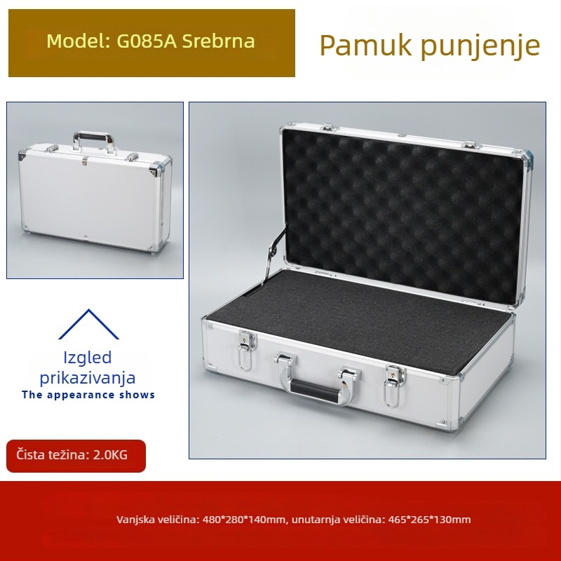 Weiwen Aluminijska kutija za alat – Prijenosni slučaj za opremu, otporan na udarce, ploča Density Board, aluminijski okvir, nosivost 25 kg