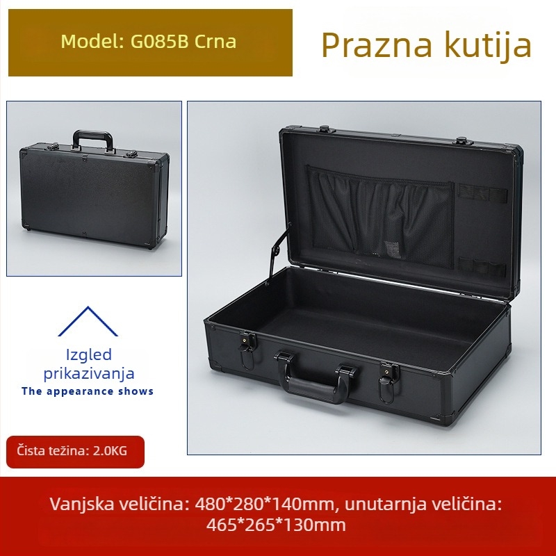 Weiwen Aluminijska kutija za alat – Prijenosni slučaj za opremu, otporan na udarce, ploča Density Board, aluminijski okvir, nosivost 25 kg