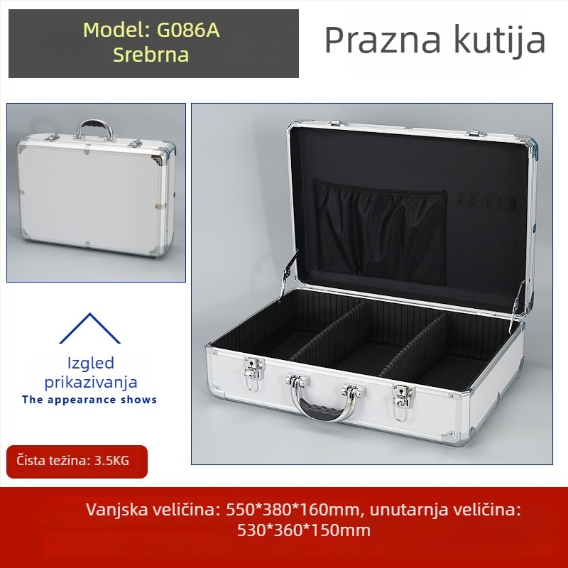 Weiwen Aluminijska kutija za alat – Prijenosni slučaj za opremu, otporan na udarce, ploča Density Board, aluminijski okvir, nosivost 25 kg