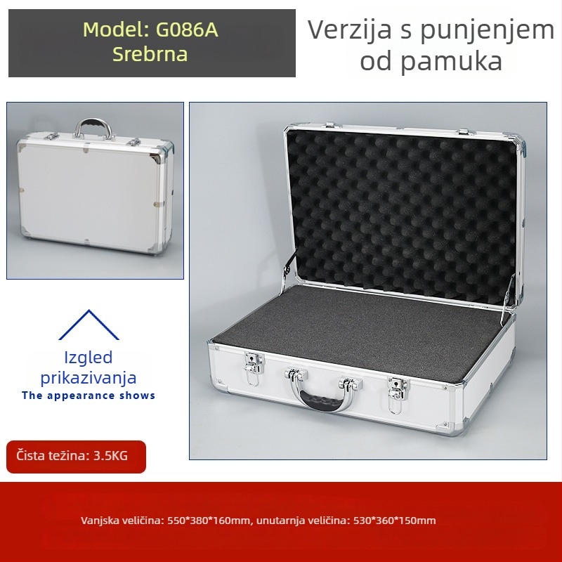 Weiwen Aluminijska kutija za alat – Prijenosni slučaj za opremu, otporan na udarce, ploča Density Board, aluminijski okvir, nosivost 25 kg