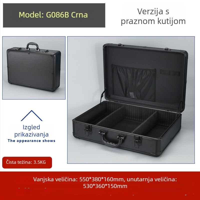 Weiwen Aluminijska kutija za alat – Prijenosni slučaj za opremu, otporan na udarce, ploča Density Board, aluminijski okvir, nosivost 25 kg