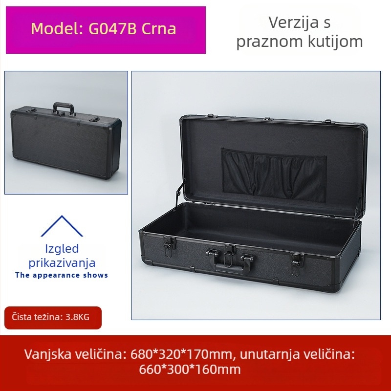 Weiwen Aluminijska kutija za alat – Prijenosni slučaj za opremu, otporan na udarce, ploča Density Board, aluminijski okvir, nosivost 25 kg