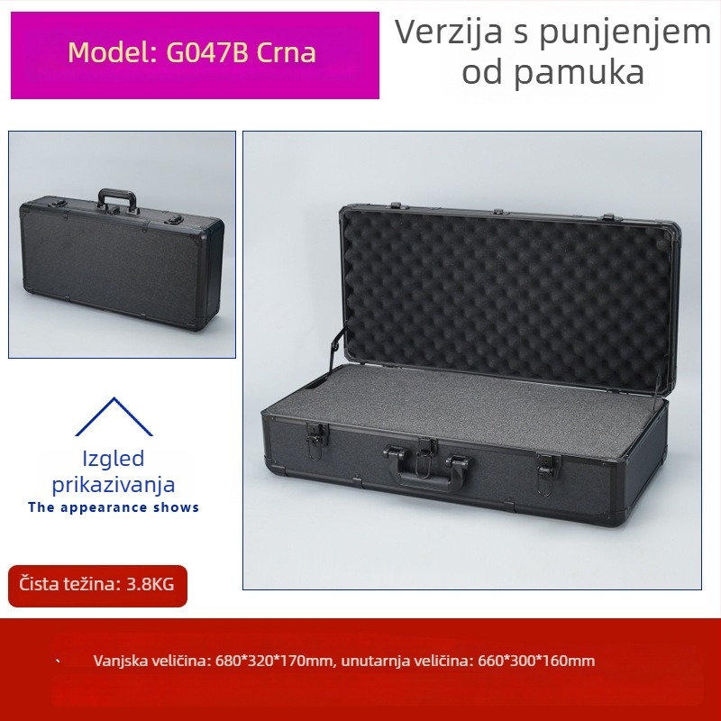 Weiwen Aluminijska kutija za alat – Prijenosni slučaj za opremu, otporan na udarce, ploča Density Board, aluminijski okvir, nosivost 25 kg