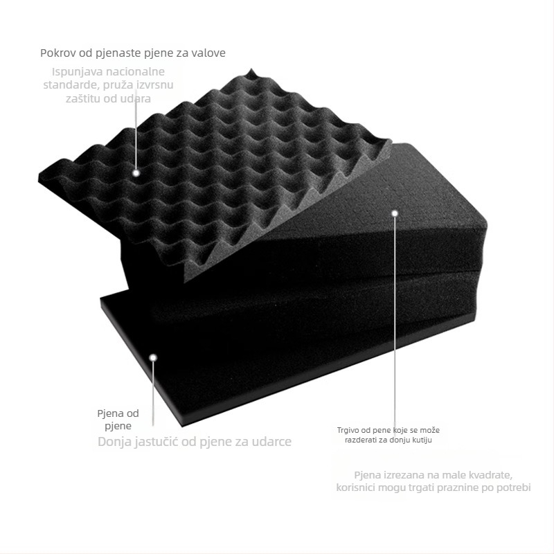 Xc kompaktna PP kutija za precizne instrumente s mogućnostima prilagođavanja, tvrdoća srednja