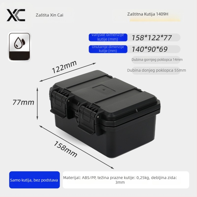 Xc kompaktna PP kutija za precizne instrumente s mogućnostima prilagođavanja, tvrdoća srednja