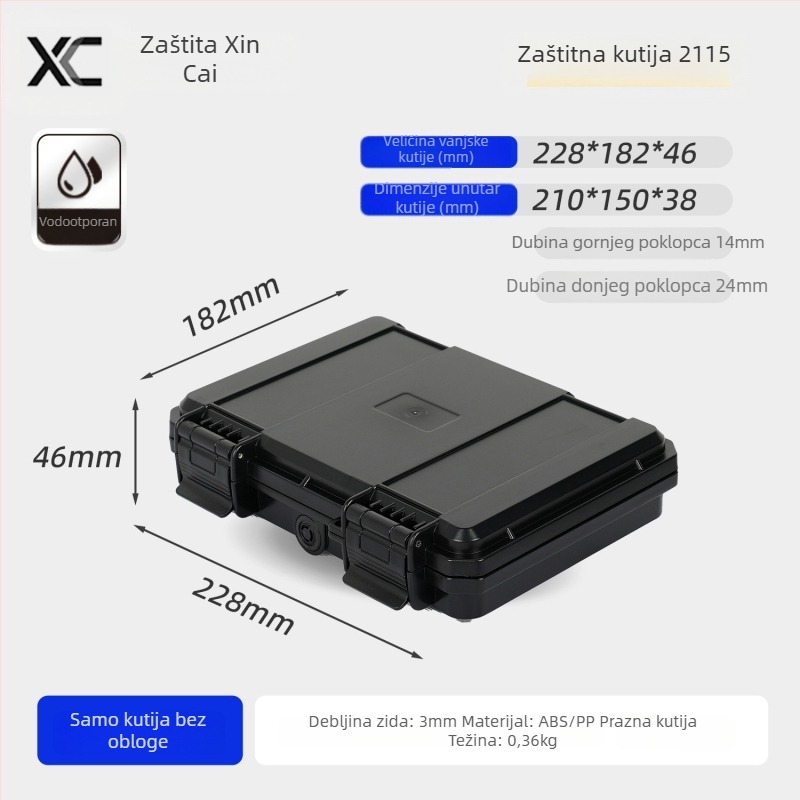 Xc kompaktna PP kutija za precizne instrumente s mogućnostima prilagođavanja, tvrdoća srednja
