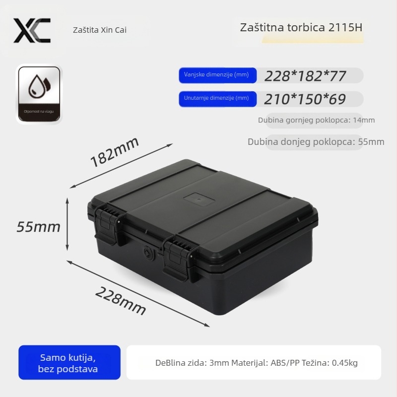 Xc kompaktna PP kutija za precizne instrumente s mogućnostima prilagođavanja, tvrdoća srednja
