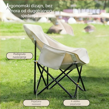 Vanjski prijenosni sklopivi Moon stolac - Oxford tkanina, sklopiv, kamping stil, Journey marka