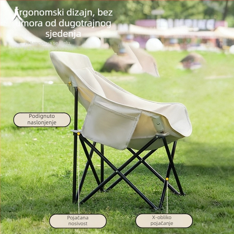 Vanjski prijenosni sklopivi Moon stolac - Oxford tkanina, sklopiv, kamping stil, Journey marka