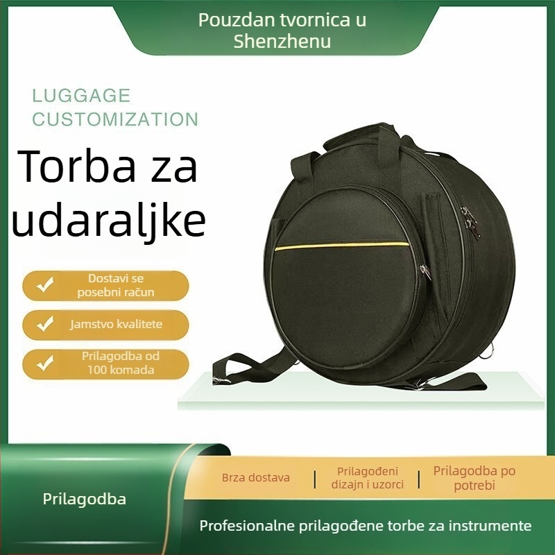 Torba za udaraljke od vodootporne Oxford tkanine, podstava od poliestera, kaiše s jastucima zraka; pogodna za udaraljke; unisex