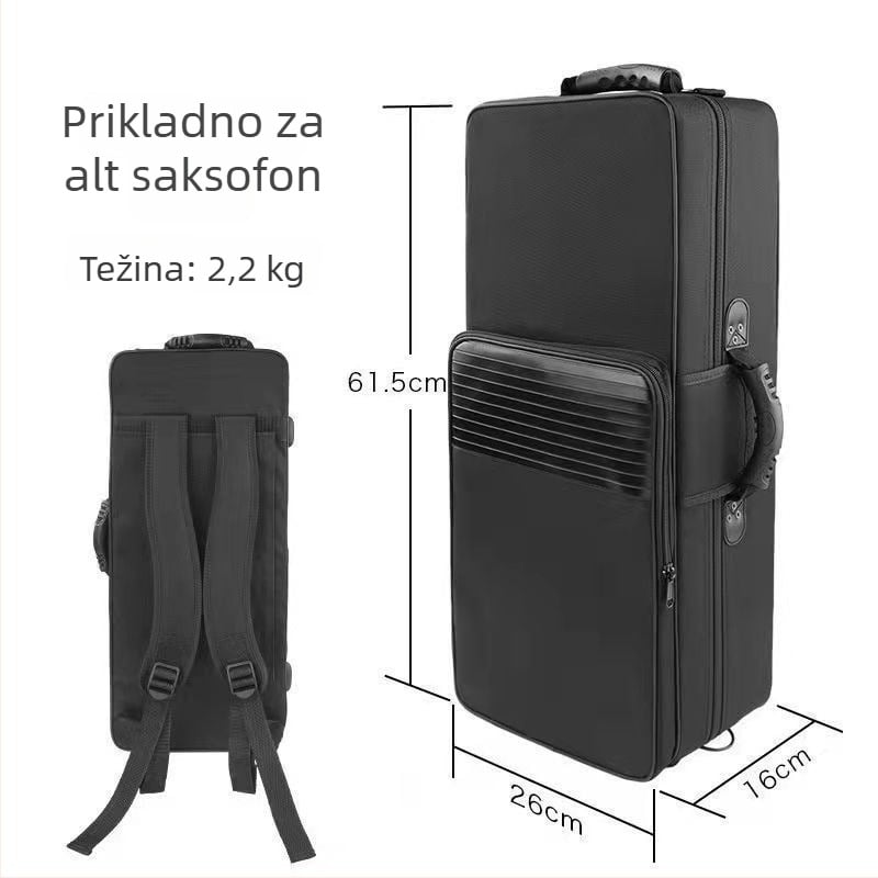 Saksofon ruksak – najlon, unisex torba za instrumente za vježbanje izvan kampusa