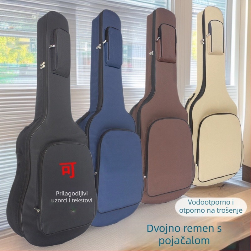 Ranac za gitaru s Oxford platnom, prilagodljivim uzorkom, debelom netkanom podstavom, zakrivljenom naramenicom