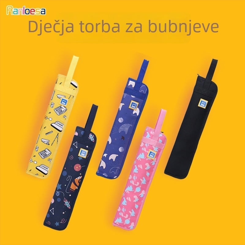 Ranloesa Torbica za bubnjarske štapiće s držačem, lagana futrola, može primiti 4–5 parova štapića