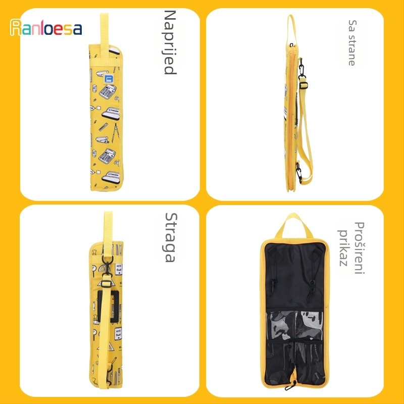 Ranloesa Torbica za bubnjarske štapiće s držačem, lagana futrola, može primiti 4–5 parova štapića