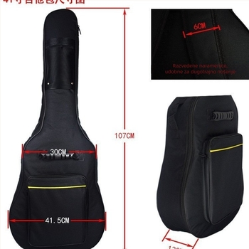Torba za gitaru Huang jiandong — materijal Cow cloth, podstava od Nylon, prozračna, vodootporna, otporna na habanje, zaštita kičme, kosi naramenik