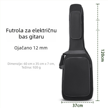 Dječja torba za električnu gitaru, Oxford platno, unutarnji dio otporan na udarce, zakrivljena naramnica, džep za ID, unisex, spremna za privatnu marku