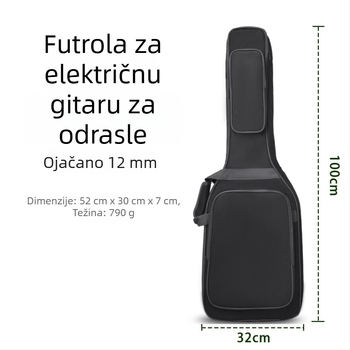 Dječja torba za električnu gitaru, Oxford platno, unutarnji dio otporan na udarce, zakrivljena naramnica, džep za ID, unisex, spremna za privatnu marku