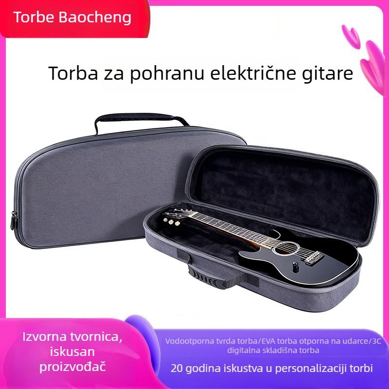 Torba za električnu gitaru EVA, prijenosna torbica sa zatvaračem, prilagodba toplinskim prijenosom, Baocheng marka (materijal: EVA; izrada: toplinski prijenos; prilagodba: na zahtjev)