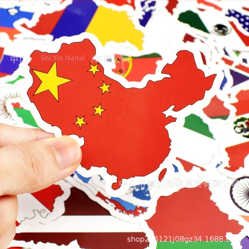 SDNT Crtani naljepnice s zastavama, prilagodljive, 50 jedinstvenih dizajna za automobile, prtljagu, gitare, skateboarde i računala