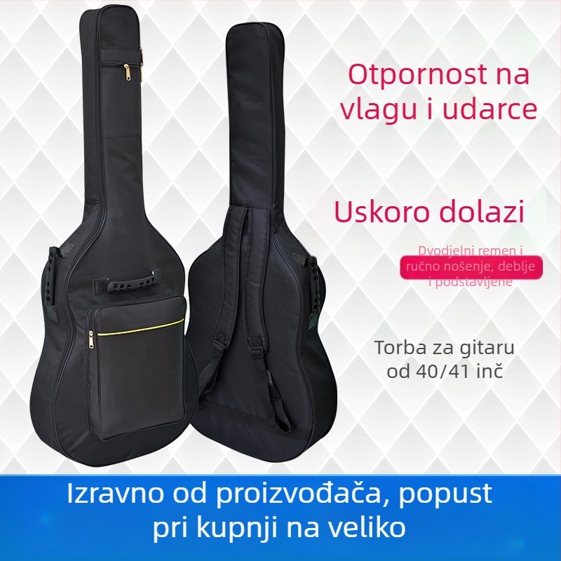 Torba za gitaru Carani WBD-5, 600D Oxford tkanina, 200D podstava, ergonomski stražnji panel