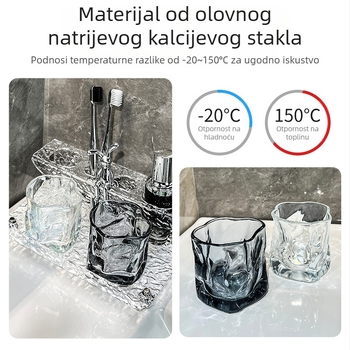 Akrilni držač za četkice za zube s dizajnom vodnih valova, zidni, bez bušenja.