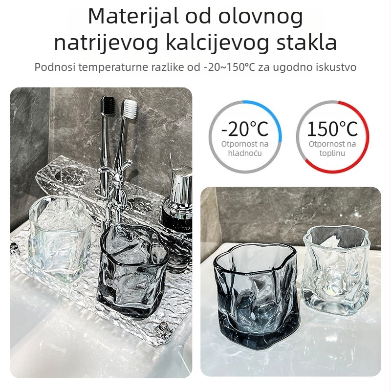 Akrilni držač za četkice za zube s dizajnom vodnih valova, zidni, bez bušenja.