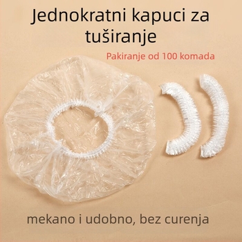 Jednokratna kapa za tuširanje za odrasle, PE, vodootporna, debela, kapa za tretman kose