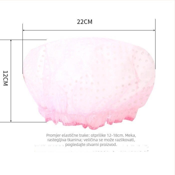 Kapa za tuširanje za odrasle, dvostruki sloj, PE unutarnji sloj, vodootporna, moderan minimalistički dizajn