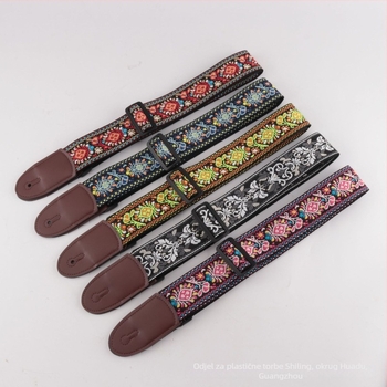Poliester kaiš za gitaru – za ukulele, električnu gitaru i bas gitaru, vintage folk stil, crossbody dizajn