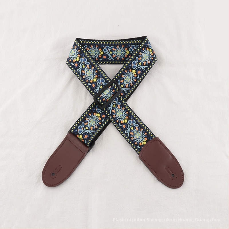 Poliester kaiš za gitaru – za ukulele, električnu gitaru i bas gitaru, vintage folk stil, crossbody dizajn