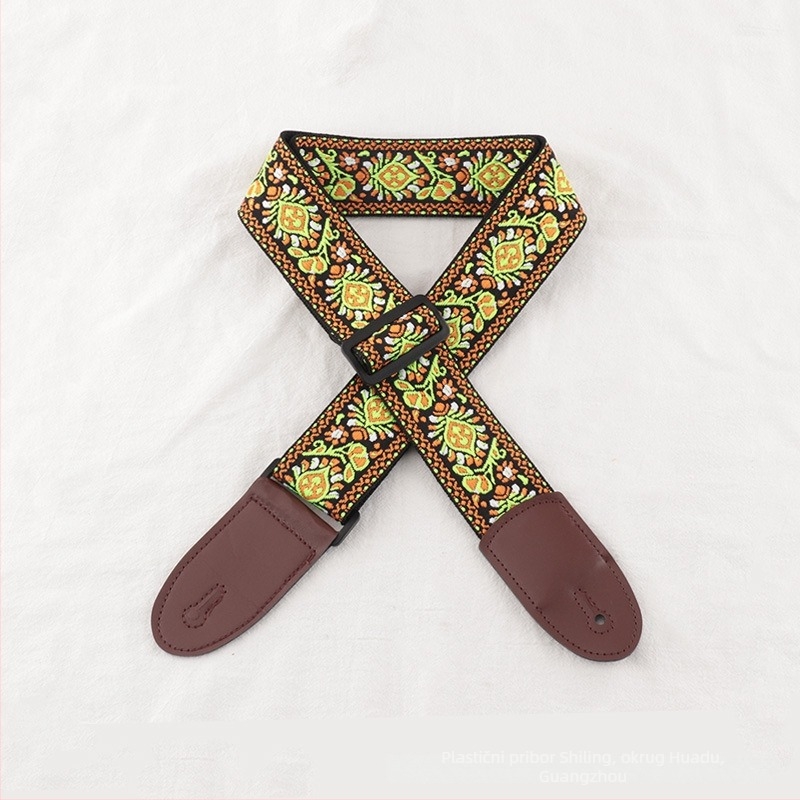 Poliester kaiš za gitaru – za ukulele, električnu gitaru i bas gitaru, vintage folk stil, crossbody dizajn
