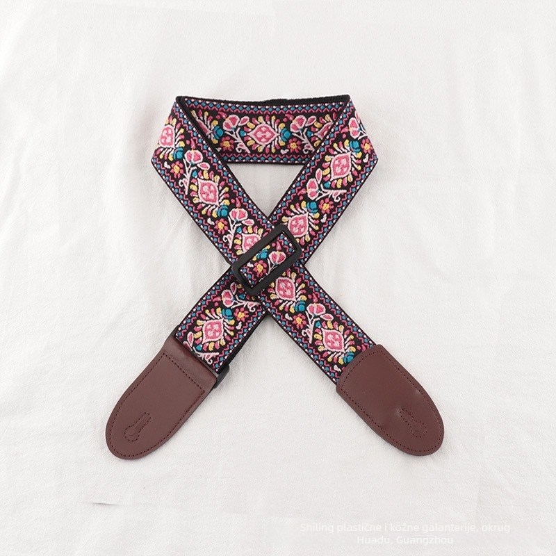 Poliester kaiš za gitaru – za ukulele, električnu gitaru i bas gitaru, vintage folk stil, crossbody dizajn