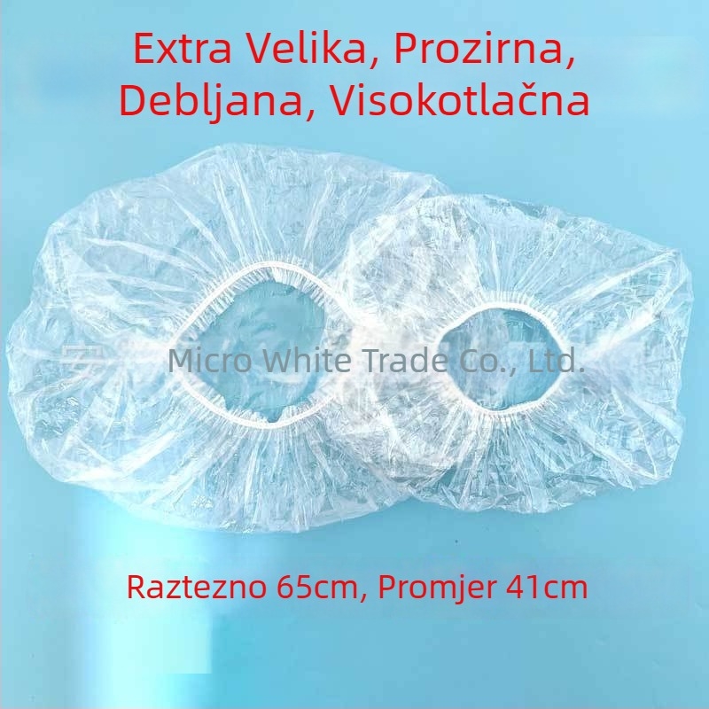 Jednokratna kapa za tuširanje, PE materijal, vodootporna i otporna na ulje, bez logotipa