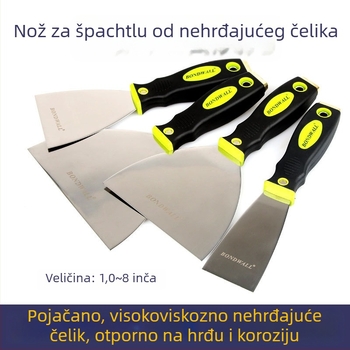 BONDWALL Nehrđajući čelični višefunkcionalni alat – špatula za žbukanje s dvobojnom držalom, za žbukanje, dekoraciju i zidarske radove