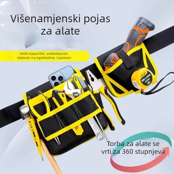 Torba za alat na pojasu za stolarske poslove, 360° okretna – prijenosna platnena torba za bušilicu, izdržljiva