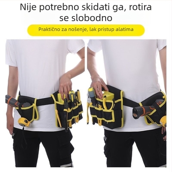 Torba za alat na pojasu za stolarske poslove, 360° okretna – prijenosna platnena torba za bušilicu, izdržljiva