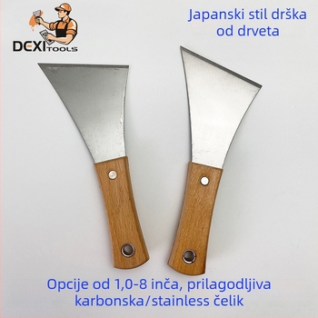 Japanski stil seta alata za zidanje s drvenom ručkom: lopatica za mort, špatula za žbuku i alat za čišćenje