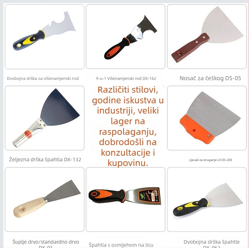 Japanski stil seta alata za zidanje s drvenom ručkom: lopatica za mort, špatula za žbuku i alat za čišćenje
