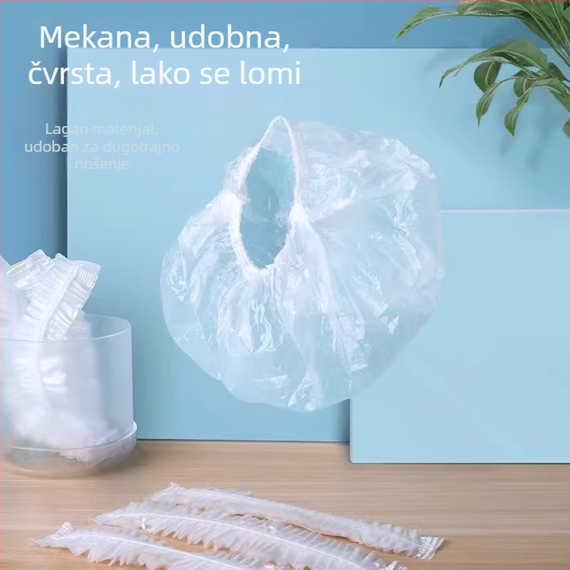 Jednokratna kapa za tuširanje za odrasle – vodootporna PE kapa za kupanje, bojenje kose i zaštita od para ulja u kuhinji